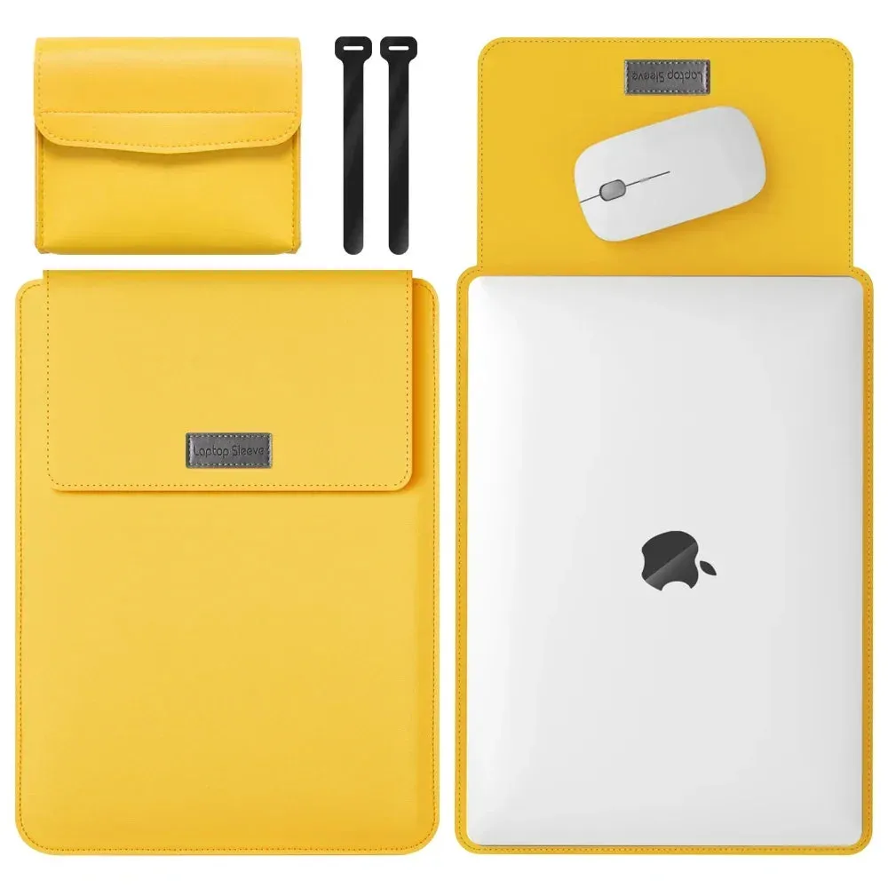 Pu Leather Laptop Sleeve Bag Case For Macbook Air Pro 13 14 16 M1 M2 M3 2020 2022 2023 2024 Notebook Cover For HP Lenovo 15 Inch