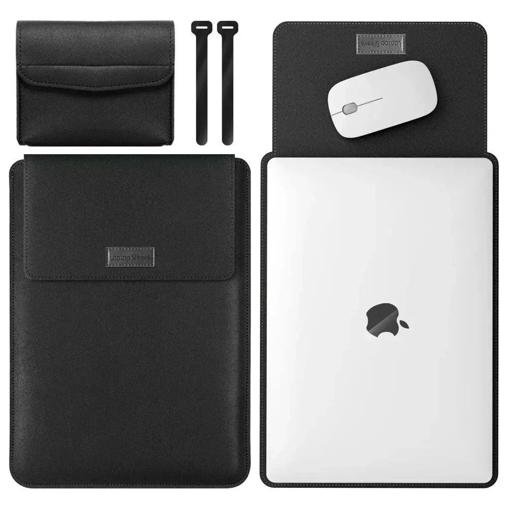 Pu Leather Laptop Sleeve Bag Case For Macbook Air Pro 13 14 16 M1 M2 M3 2020 2022 2023 2024 Notebook Cover For HP Lenovo 15 Inch