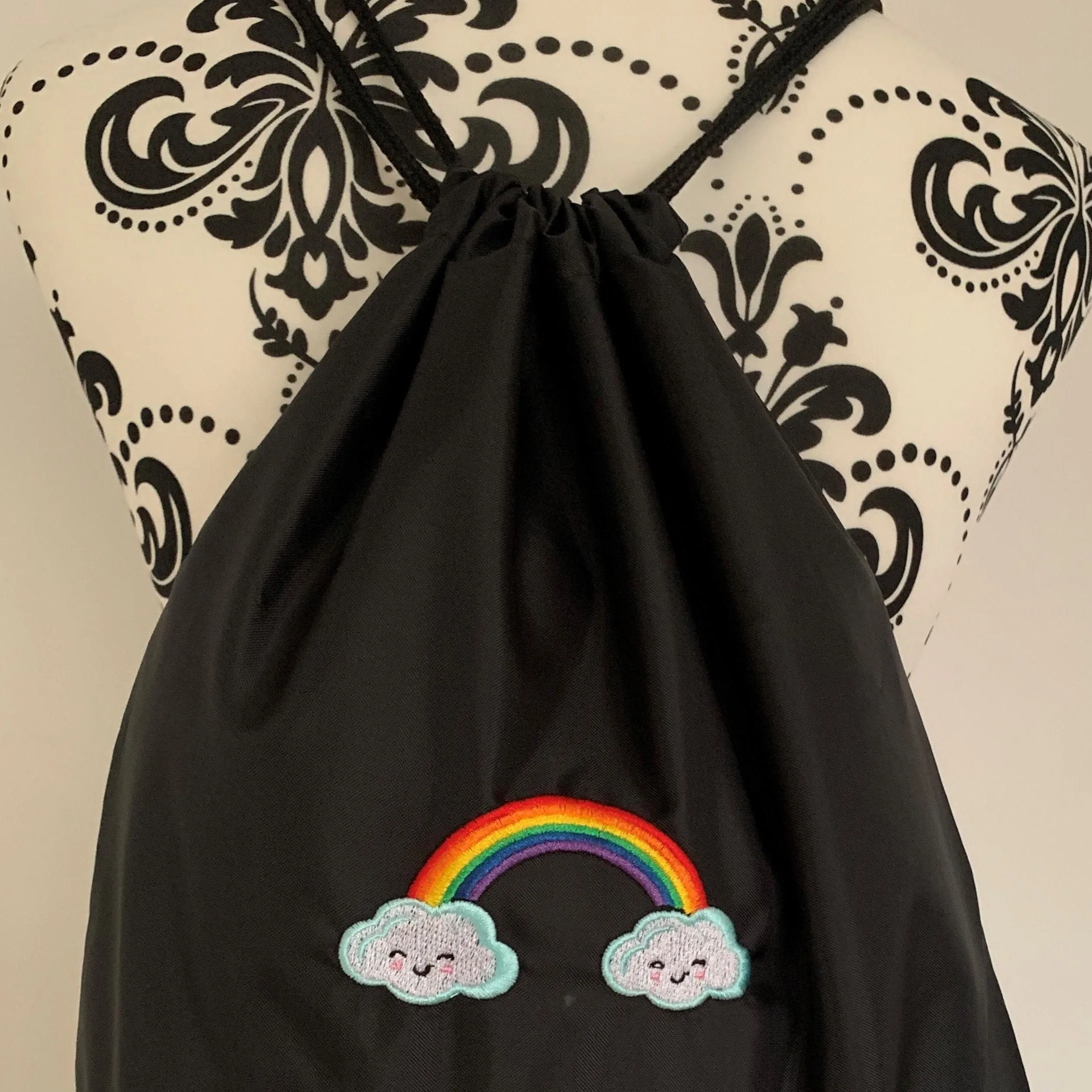 Rainbow Clouds Drawstring Gym Bag - Personalised