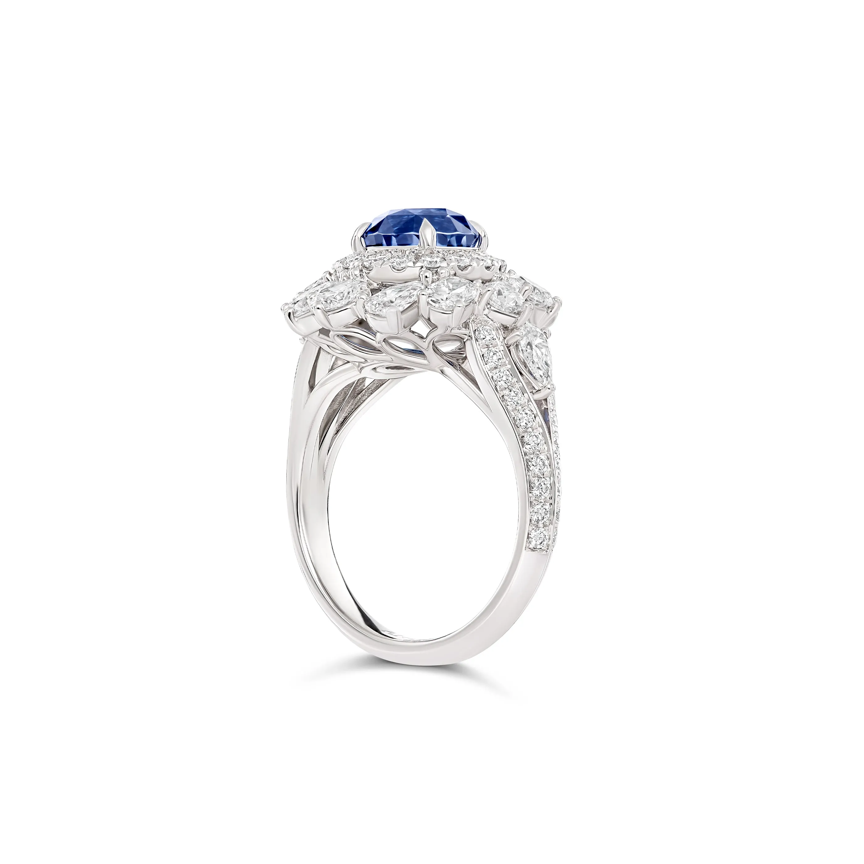 Riviera Sapphire and Diamond Ring | White Gold