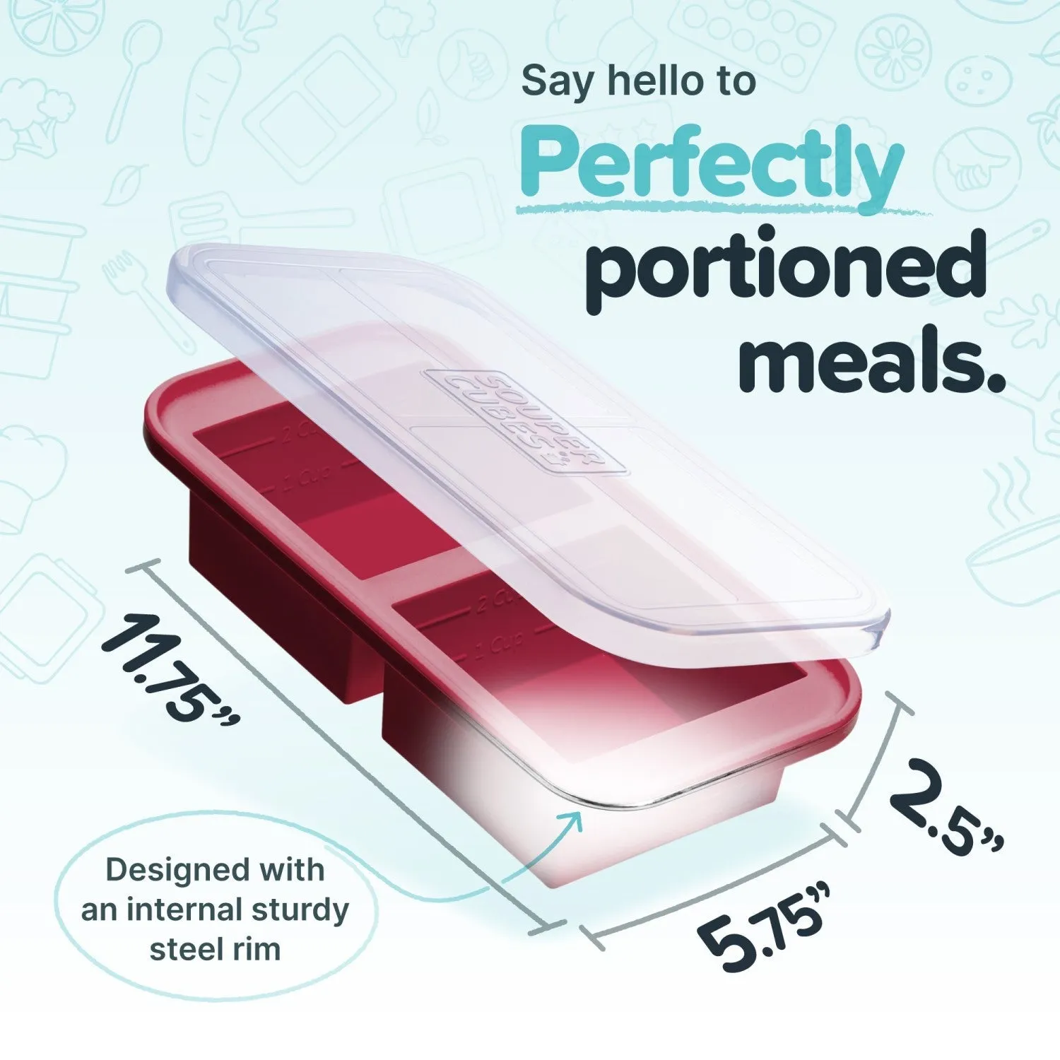 SOUPER CUBES Two-Cup Freezing Tray