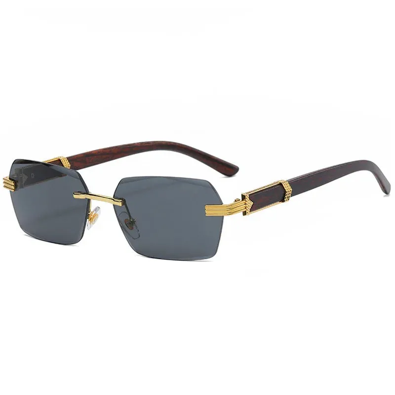 Square Rimless Sunglasses Woman and Man Luxury Brand Designer