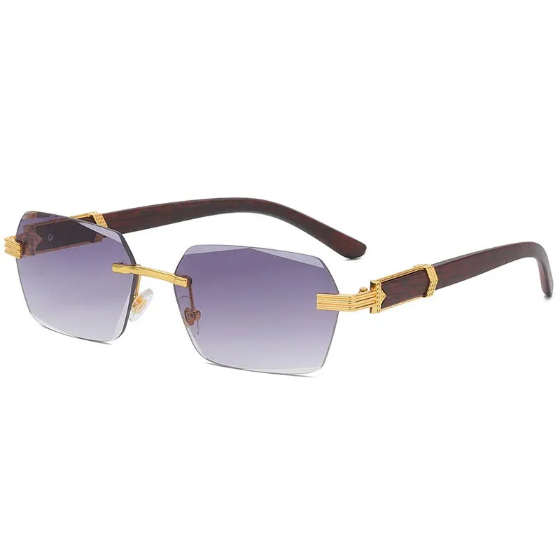 Square Rimless Sunglasses Woman and Man Luxury Brand Designer