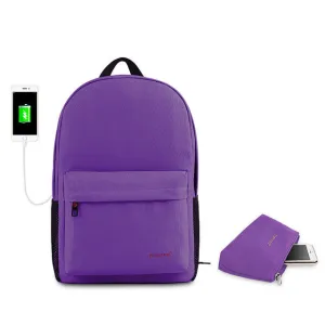 Stylish Fashion Teens USB charging School Backpack  With Laptop Pocket   Free Gift