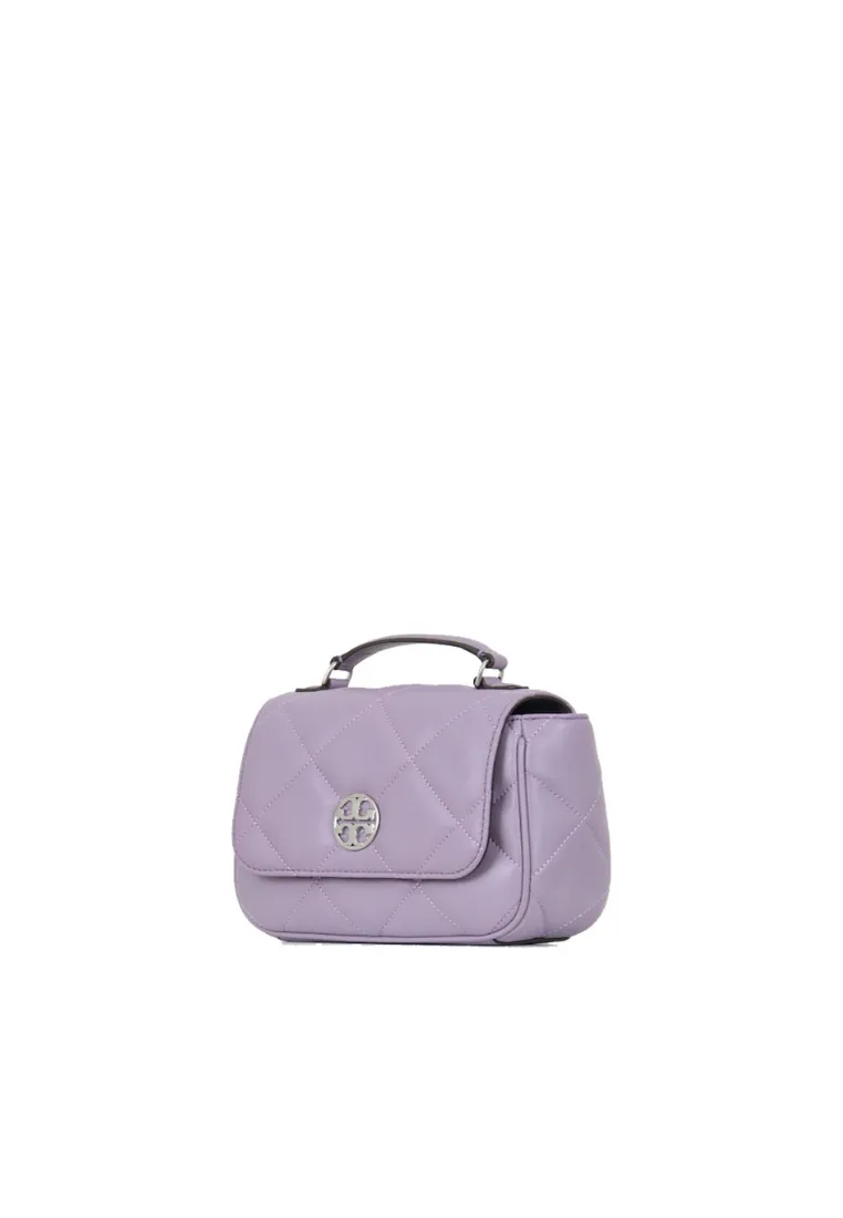 Tory Burch Willa Soft Quilted Mini Top Handle Bag 139287 In Catmint
