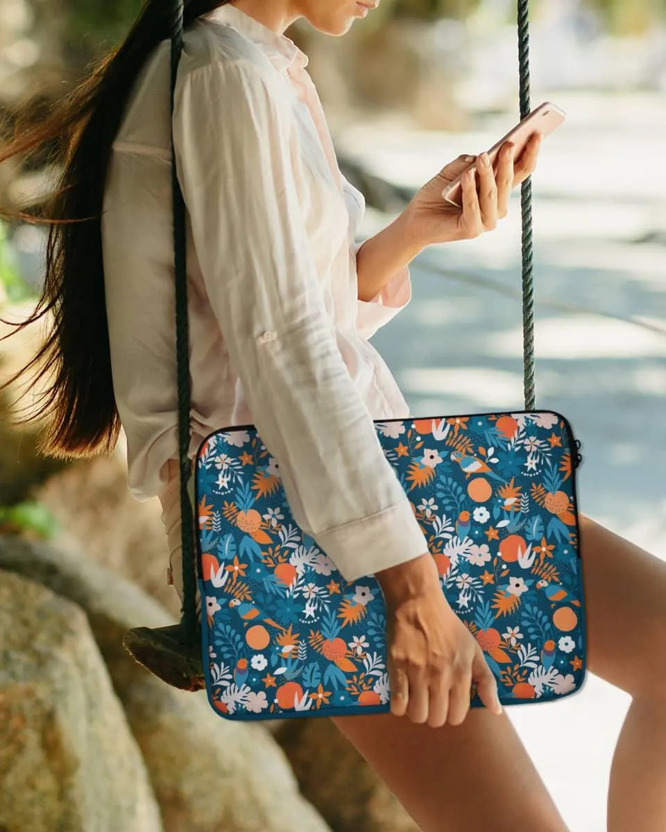 Tropical Blue Hue Designer Laptop Sleeve Bag