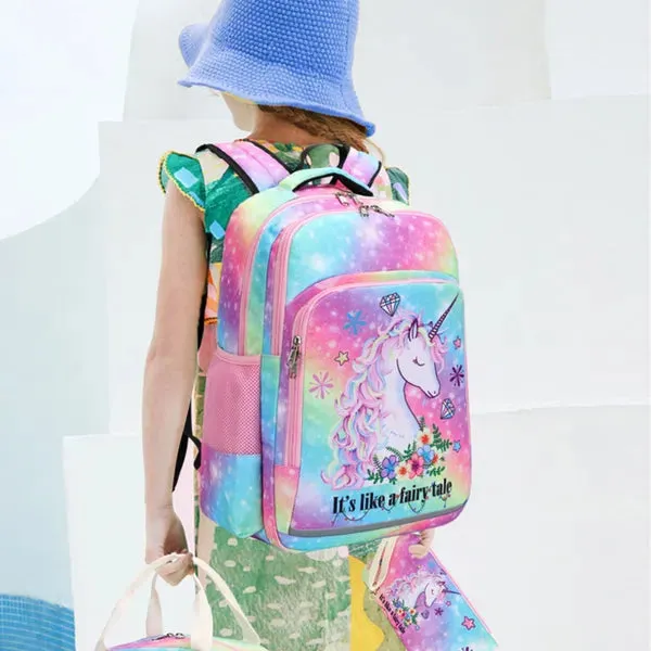 Unicorn Rainbow Backpack Set - 3 Piece Set