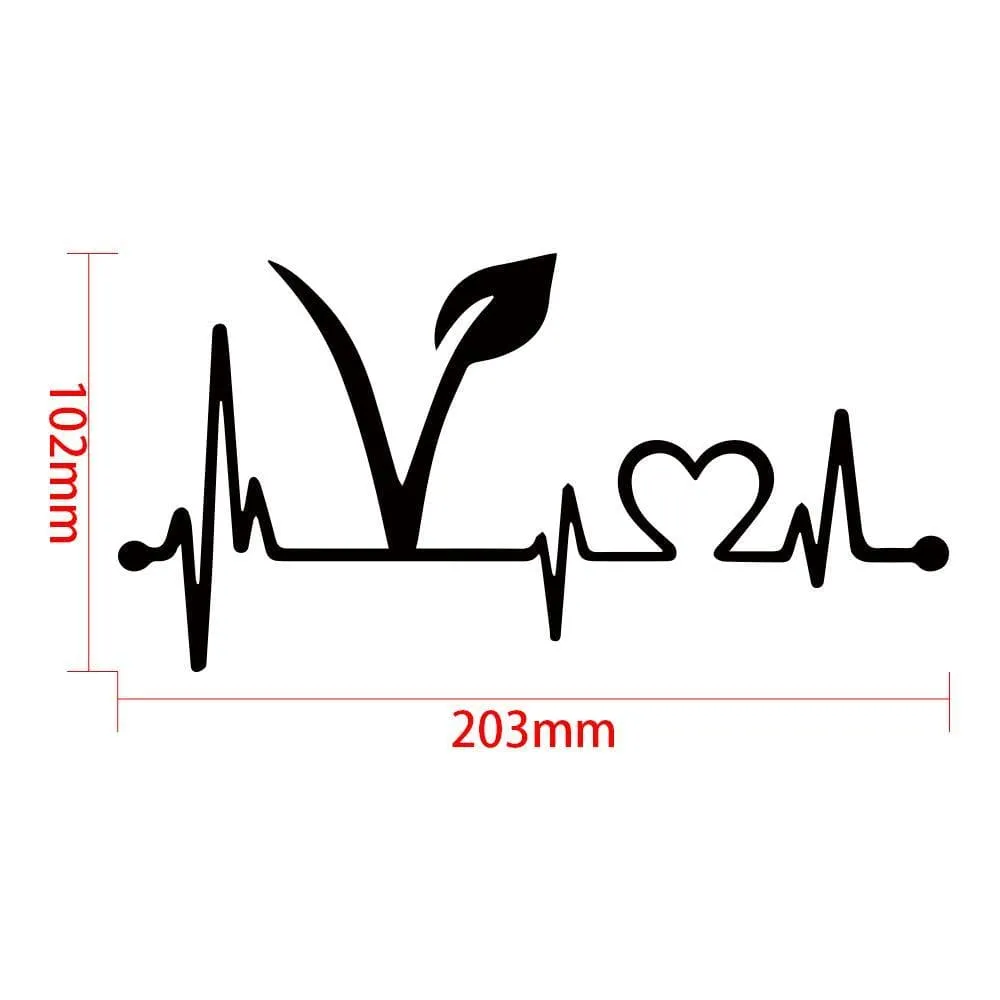 Vegan Lifeline Vinyl Car Bumper Stickers or Decal in Various Colors--Spread the message of compassion!