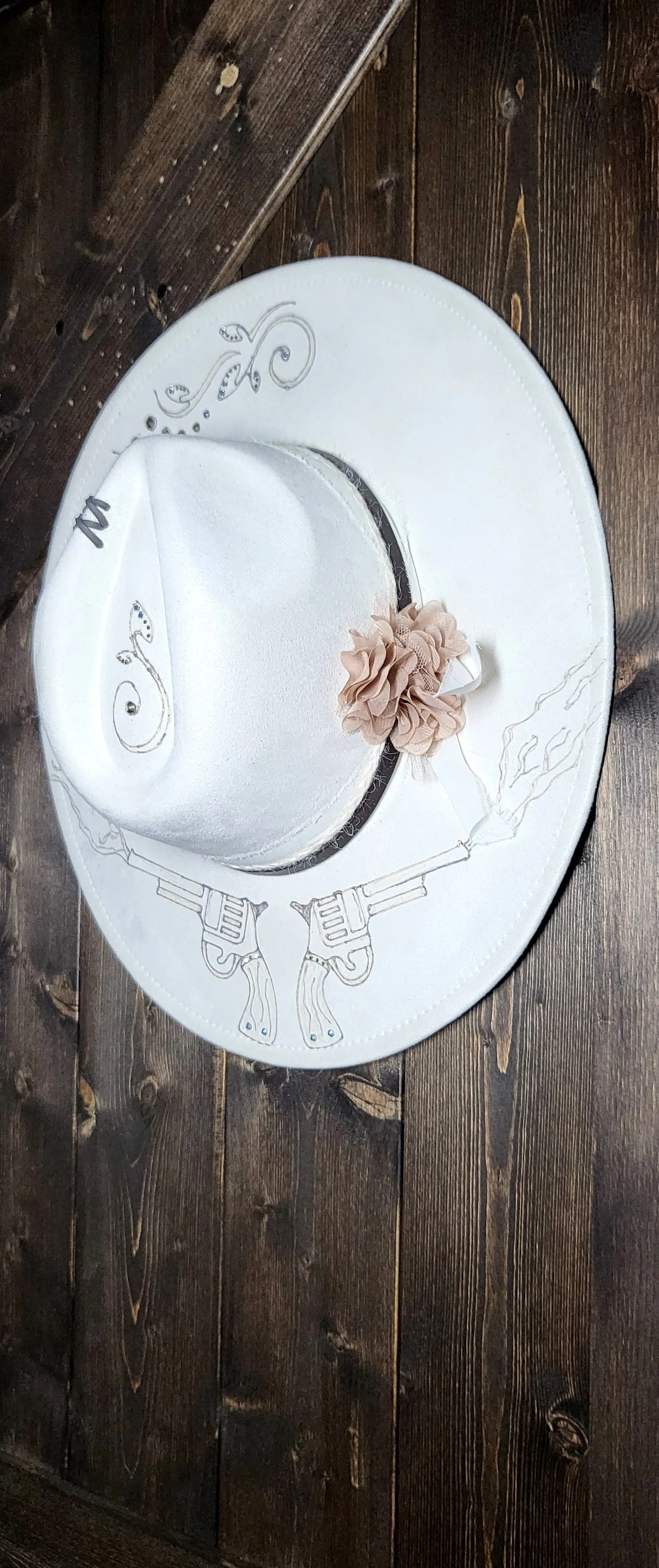 Vegan suede ivory fedora