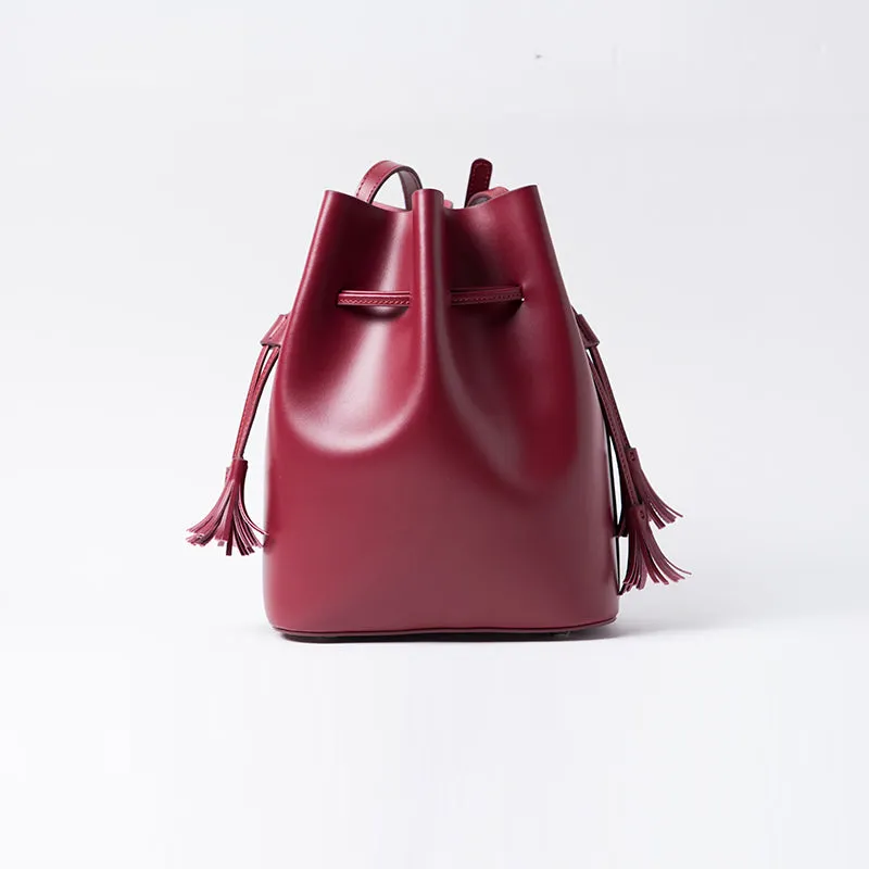 Womens Leather Bucket Bag Small Crossbody Bags Purse for Women