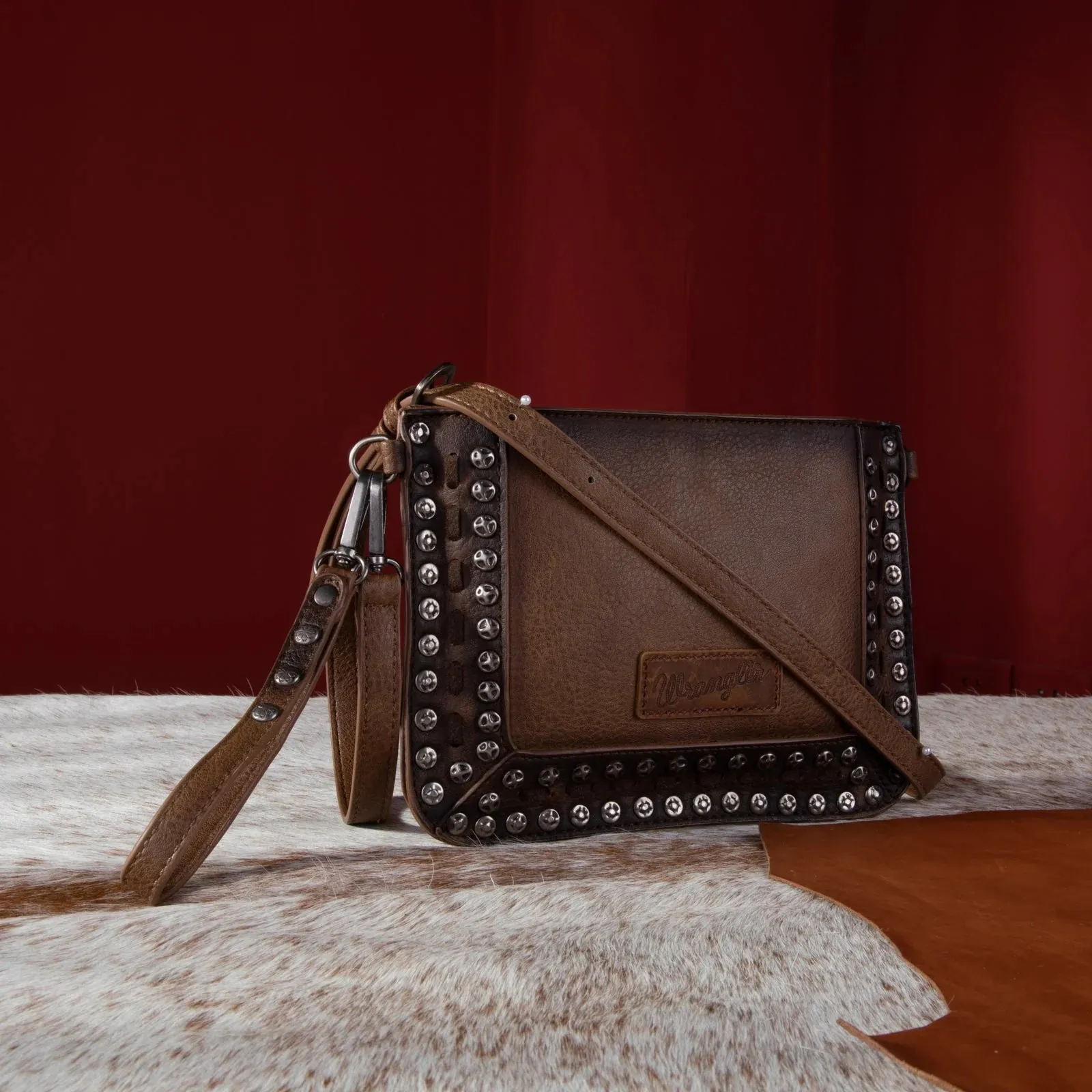 Wrangler Rivets Studded Wristlet/ Crossbody