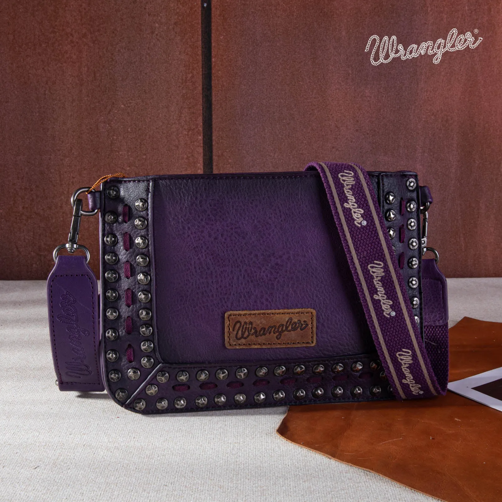 Wrangler Rivets Studded Wristlet/ Crossbody