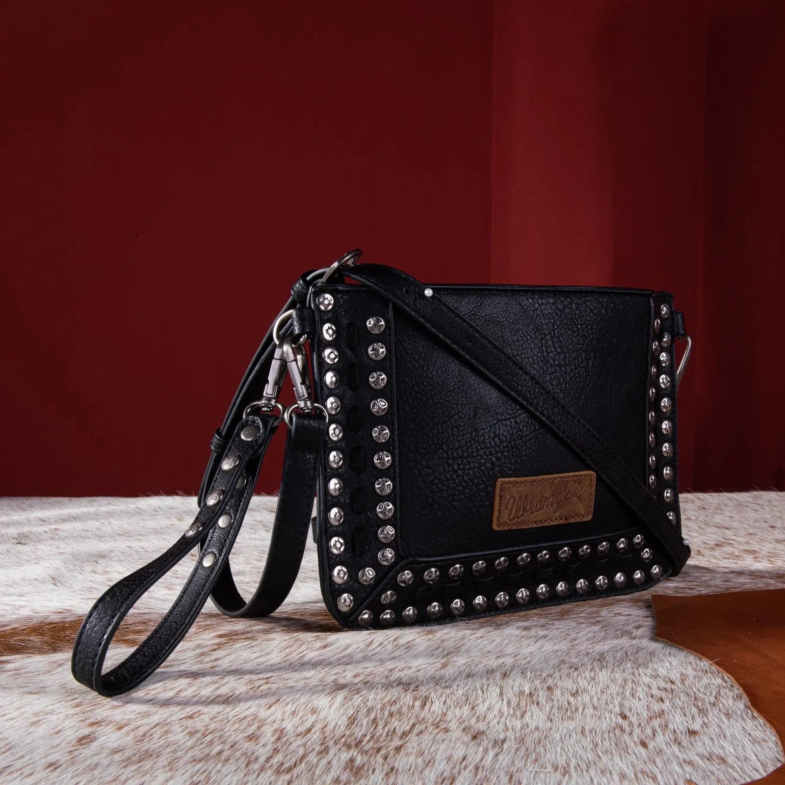 Wrangler Rivets Studded Wristlet/ Crossbody