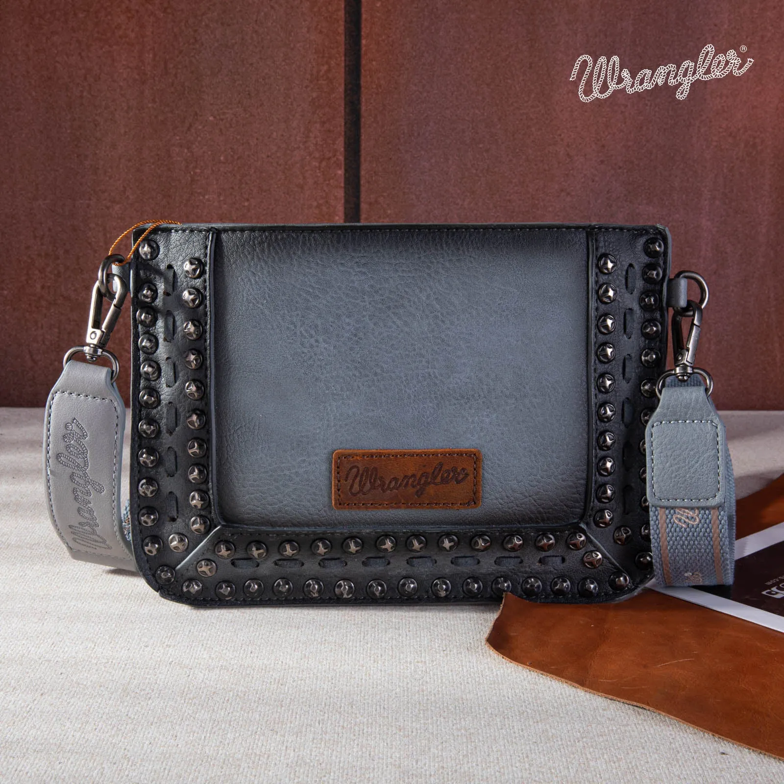 Wrangler Rivets Studded Wristlet/ Crossbody