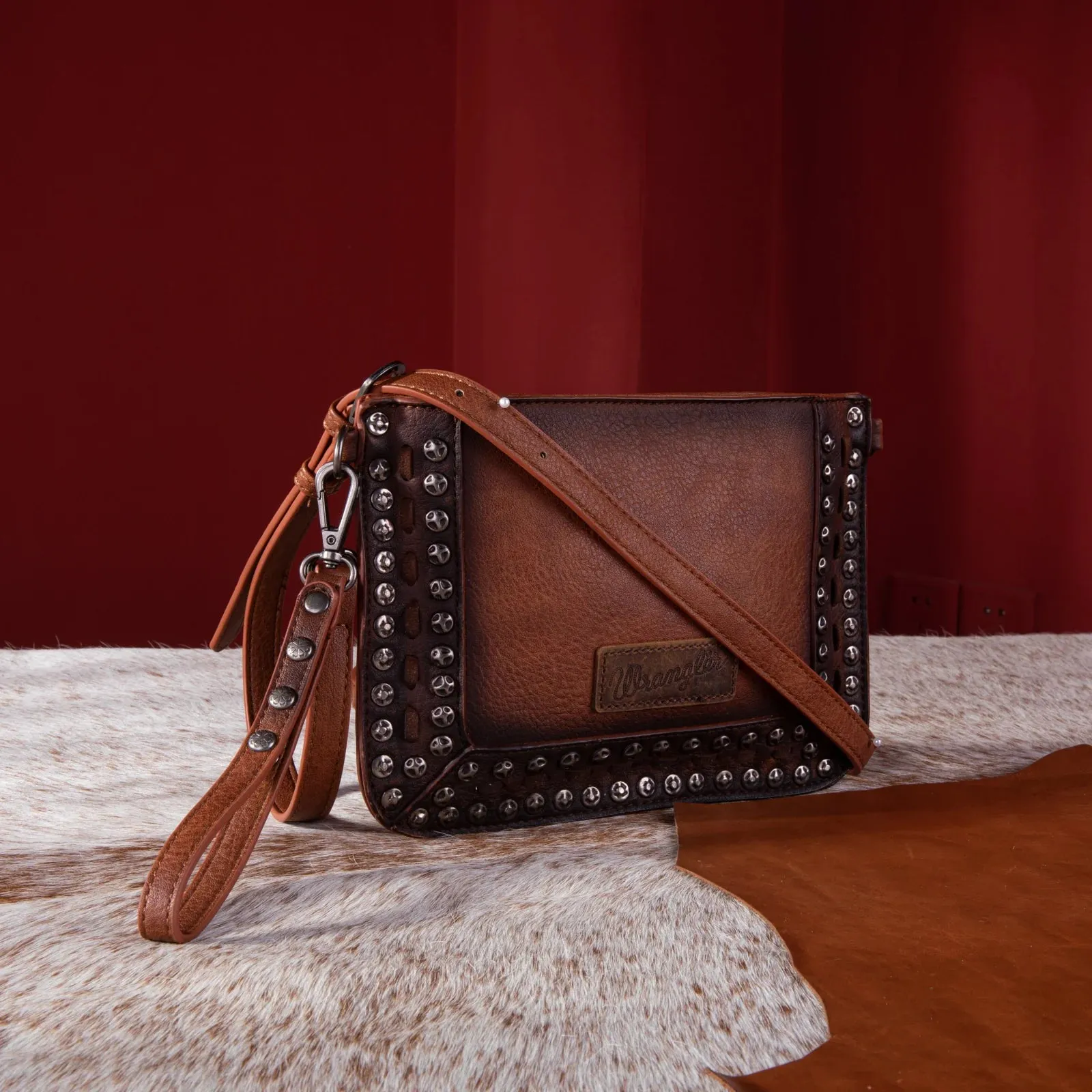 Wrangler Rivets Studded Wristlet/ Crossbody