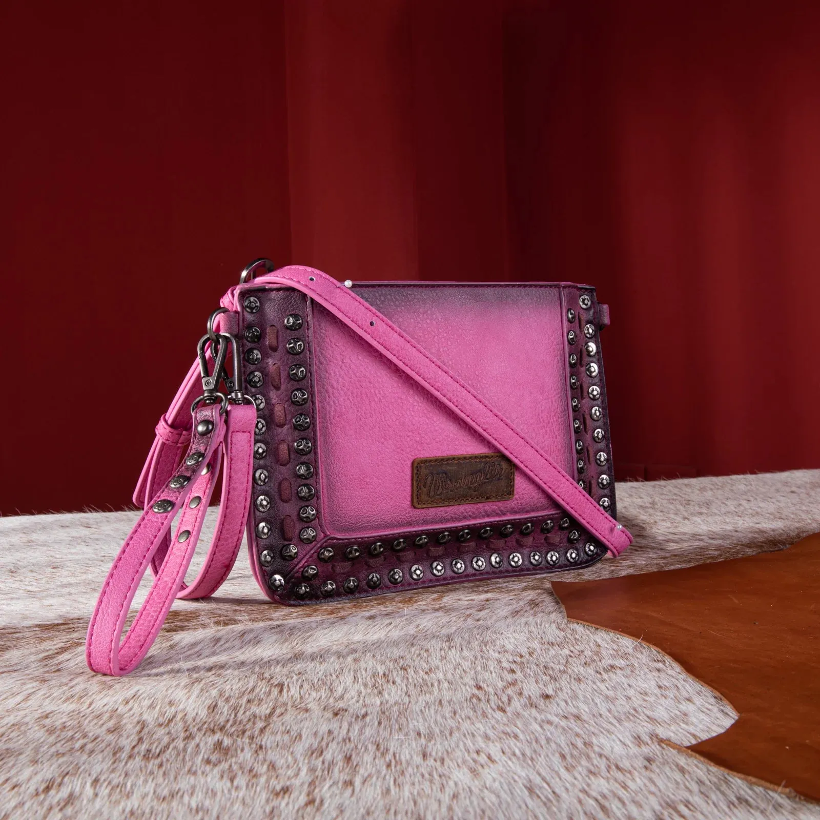 Wrangler Rivets Studded Wristlet/ Crossbody