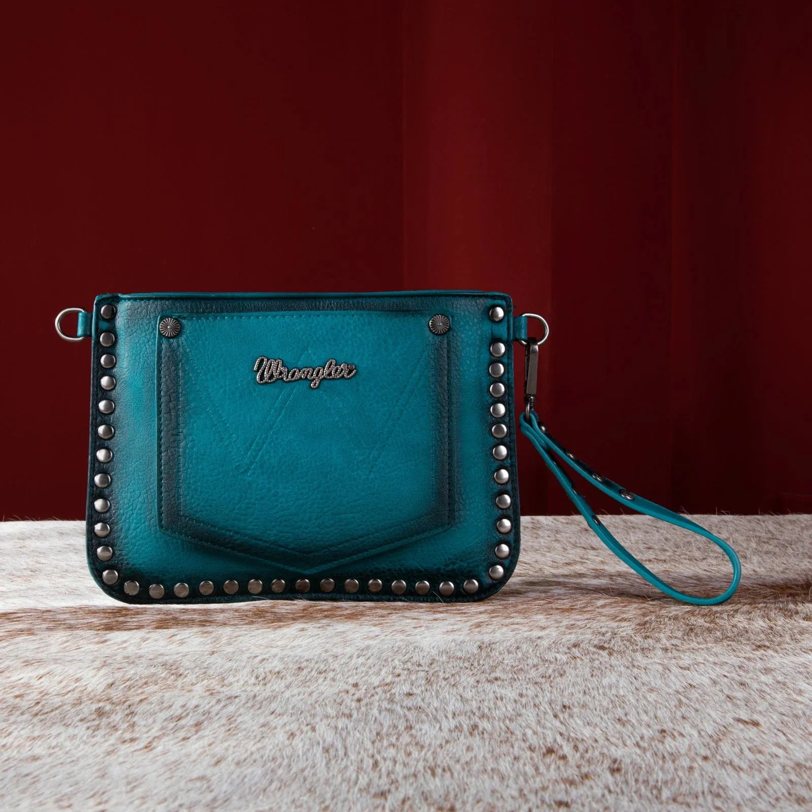 Wrangler Rivets Studded Wristlet/ Crossbody