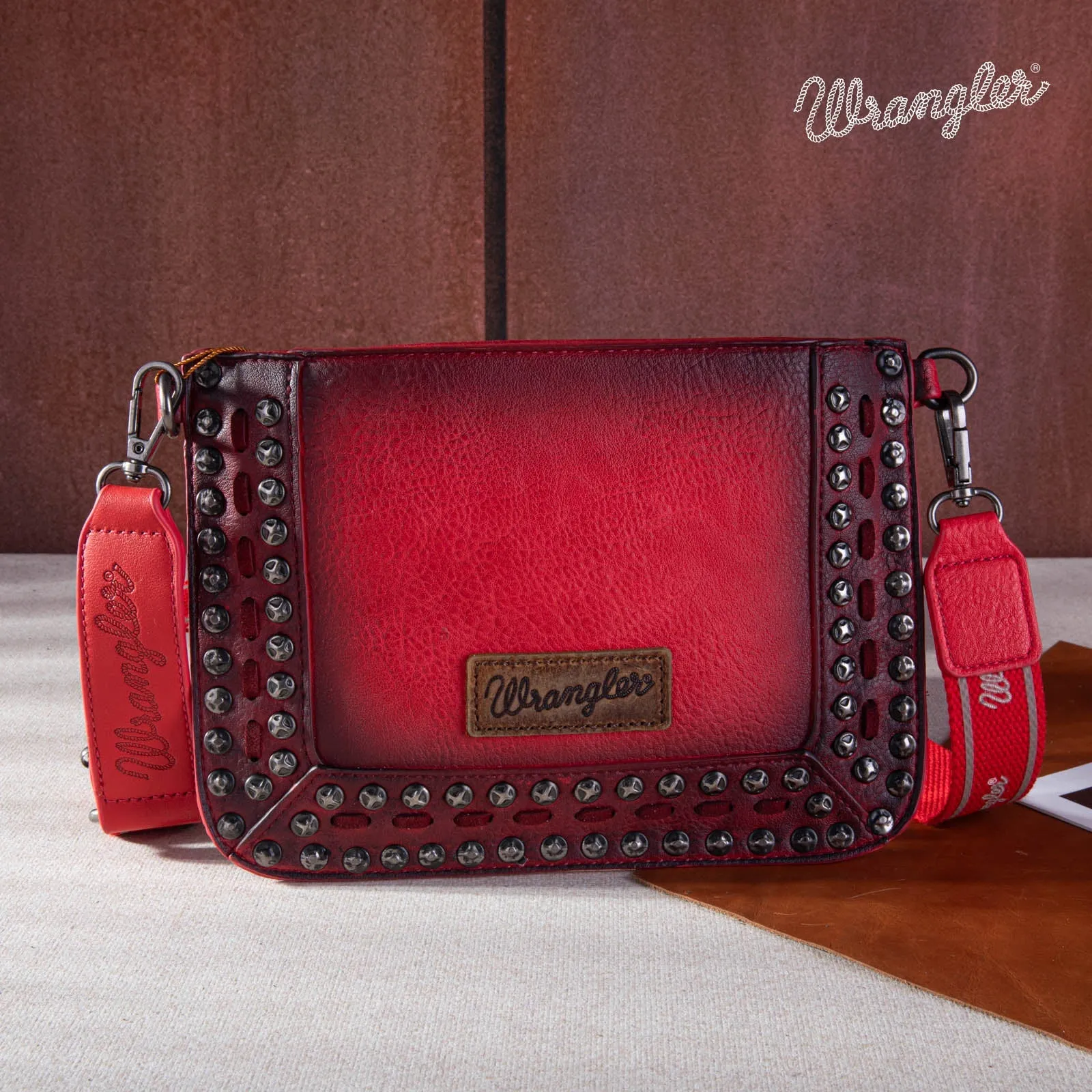 Wrangler Rivets Studded Wristlet/ Crossbody