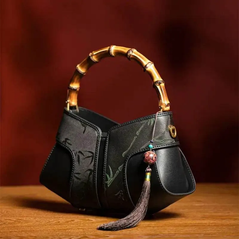 Xiangyunsha Silk Song Brocade Bamboo Wing Bag Designer Handbag